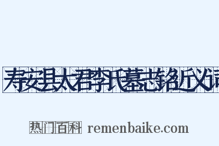 寿安县太君李氏墓志铭近义词是什么意思的图片